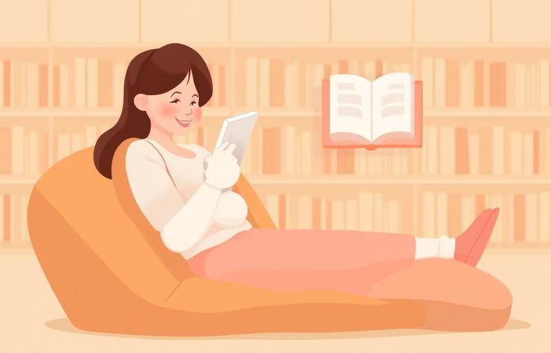 Illustration of someone browsing books easily